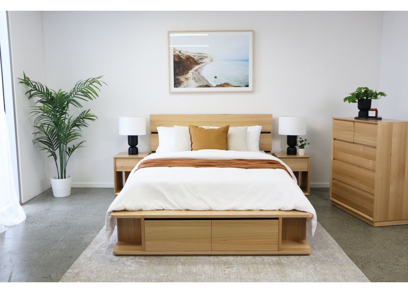 Modern Minimalist Wooden Bedroom Set in Australian Messmate Timber - Bailey